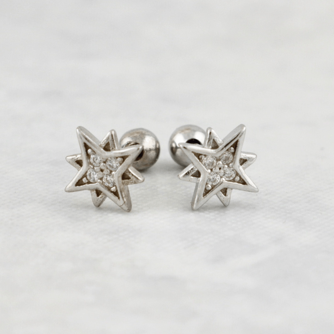 Boucles d'oreilles Étoiles du Nord en argent sterling