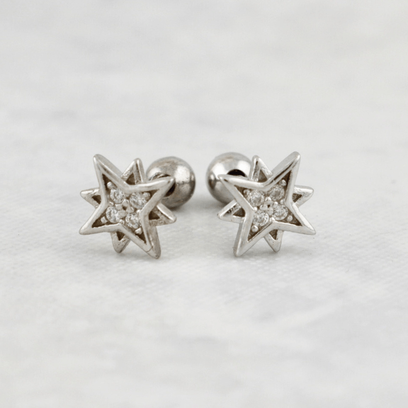 Boucles d'oreilles Étoiles du Nord en argent sterling