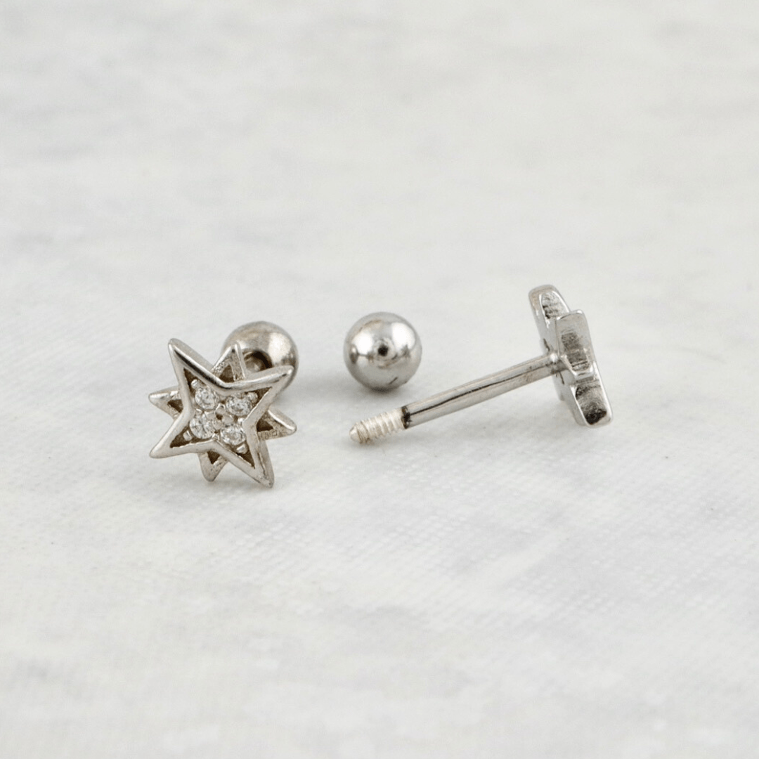 Boucles d'oreilles Étoiles du Nord en argent sterling