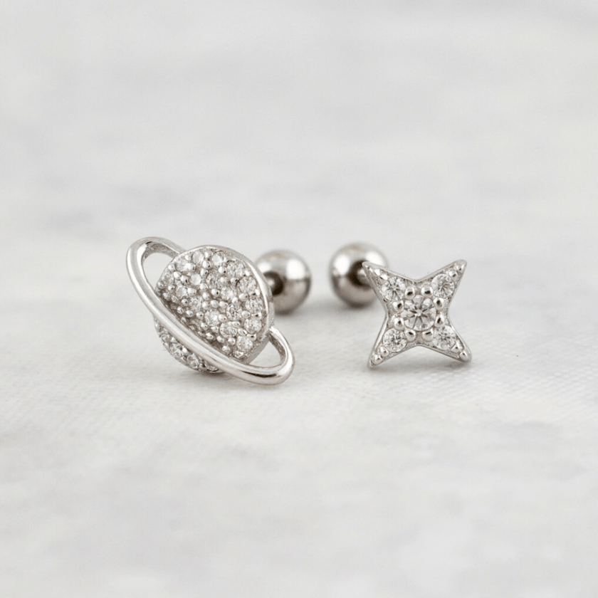 Boucles d'oreilles Galaxie en argent sterling