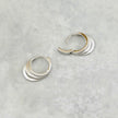 Boucles d'oreilles Huggies 3 rangs en argent sterling