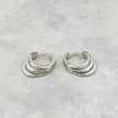 Boucles d'oreilles Huggies 3 rangs en argent sterling