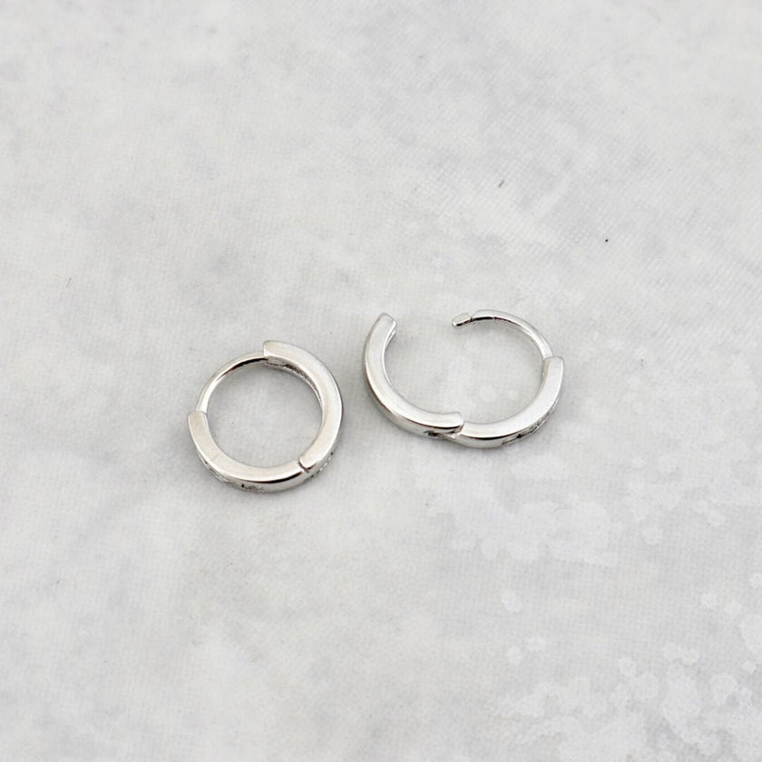 Boucles d'oreilles Huggies Princesse en argent sterling