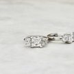Boucles d'oreilles Huggies Princesse en argent sterling
