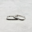 Boucles d'oreilles Huggies Scintillantes Noires en argent sterling