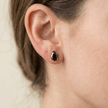 Boucles d'oreilles Moissanites noires en or 10K - 14K - 18K ou platine