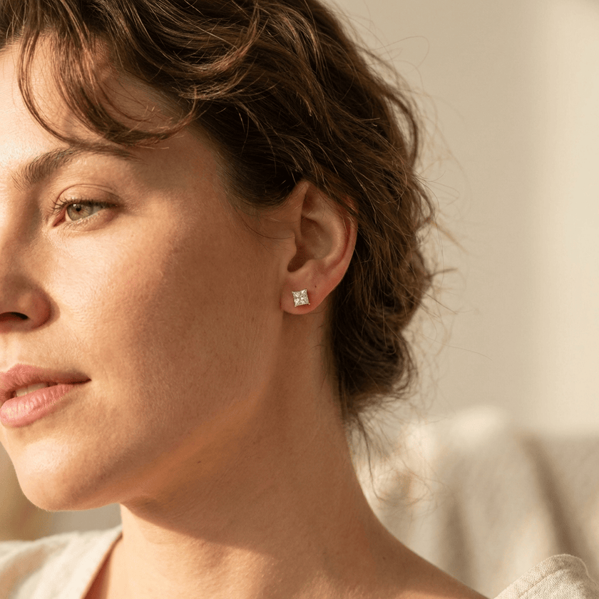 Boucles d'oreilles Princesse moissanites