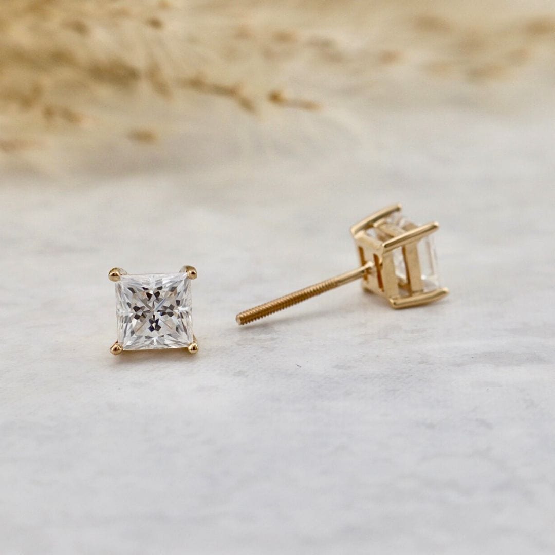 Boucles d'oreilles Princesse moissanites