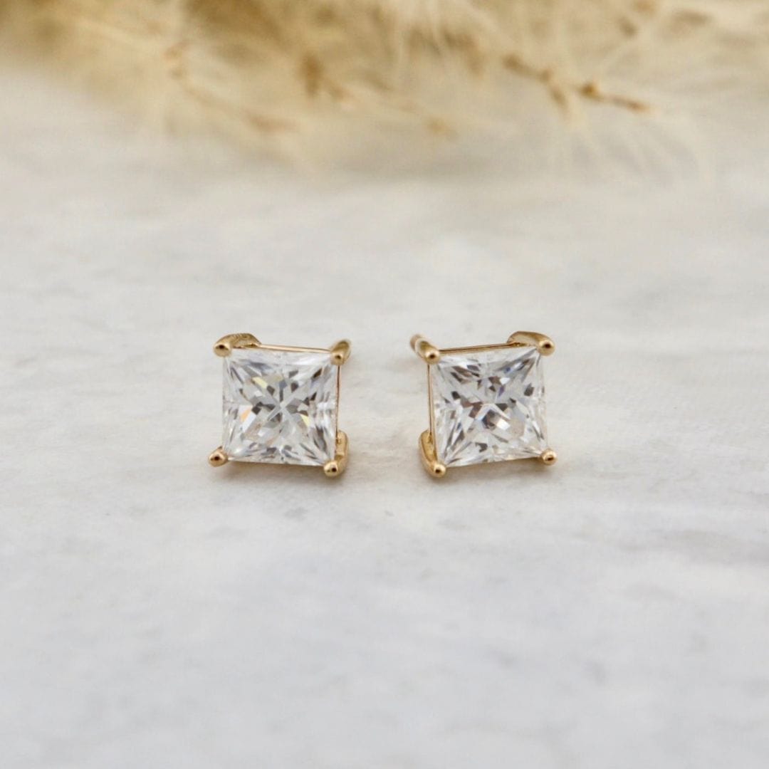 Boucles d'oreilles Princesse moissanites