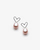 Boucles d'oreilles coeurs avec grosses perles roses