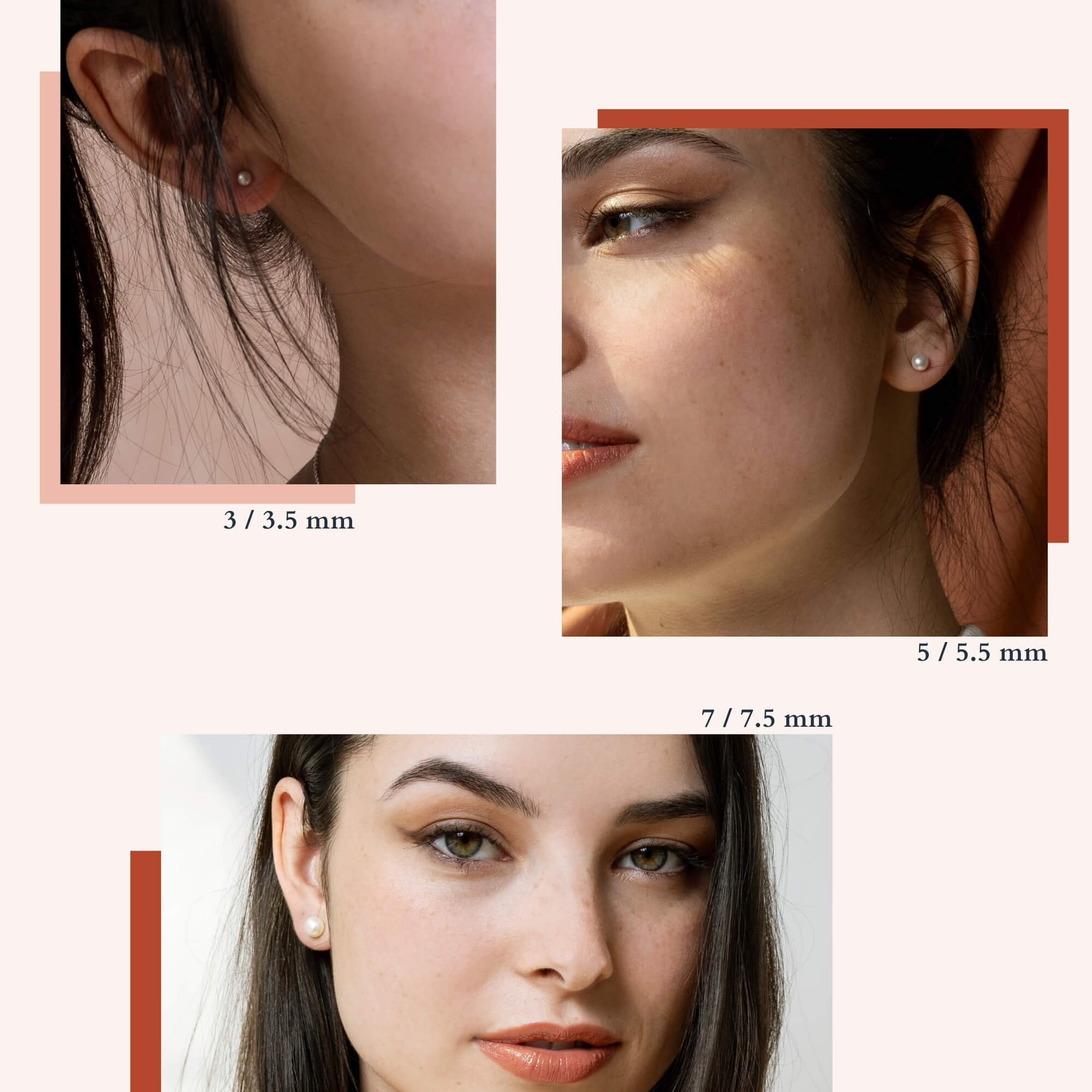 Grosses perles roses en boucles d'oreilles - 9 mm