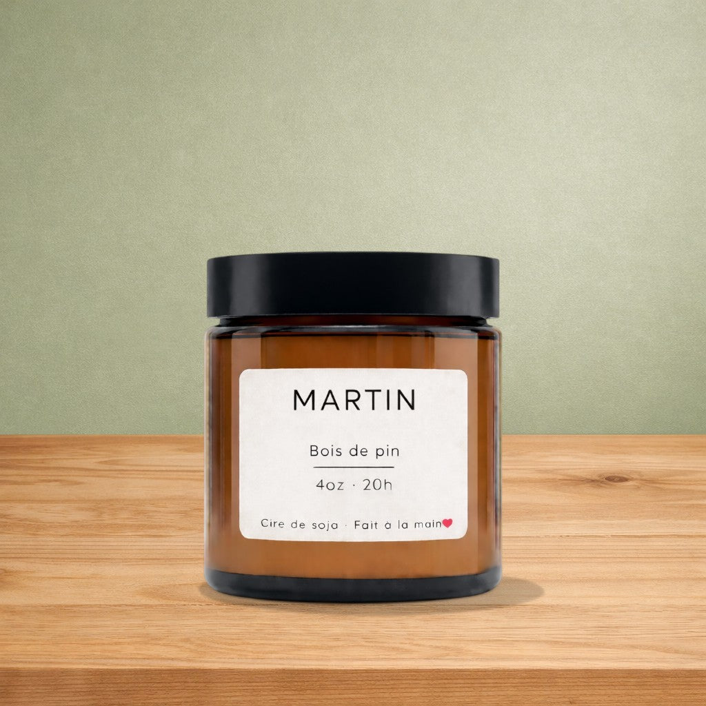 Bougie de soya MARTIN bois de pin