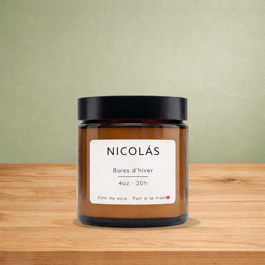Bougie de soya NICOLÁS  baies d'hiver