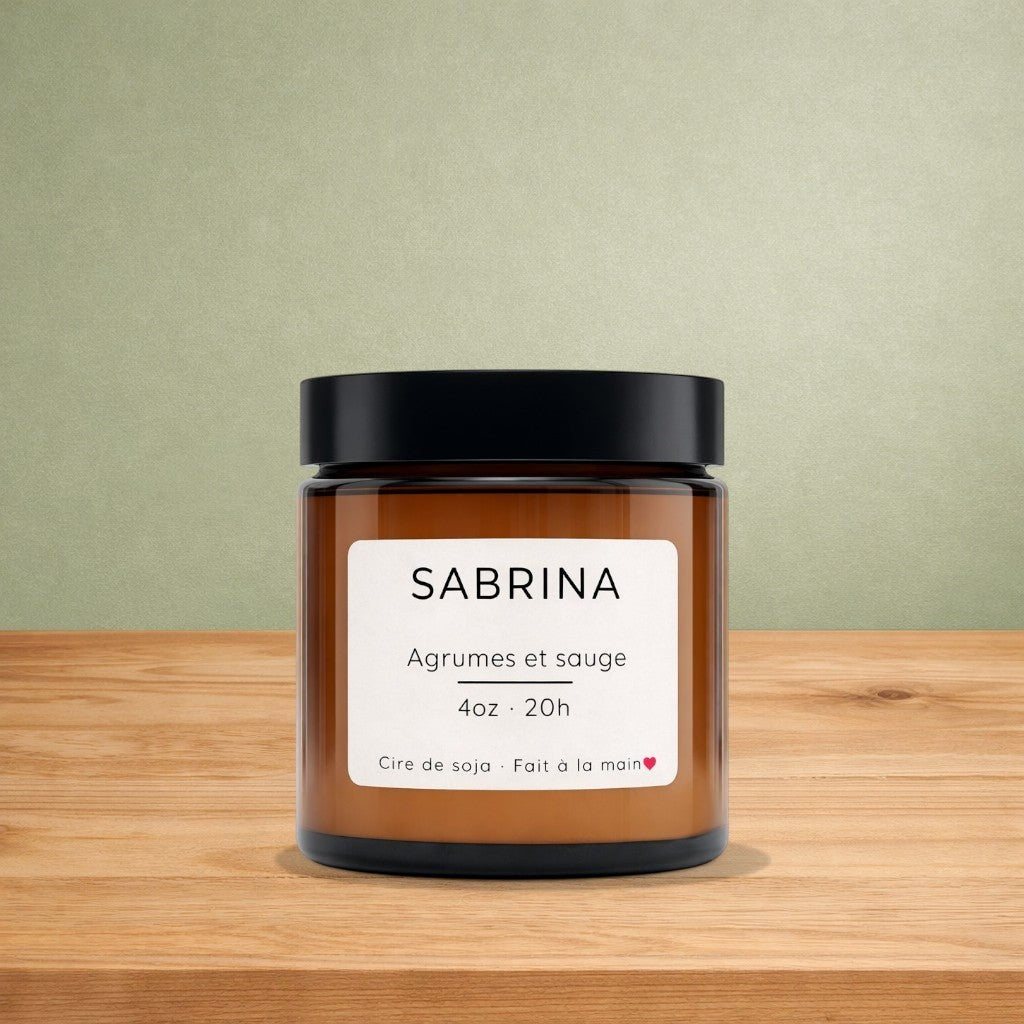 Bougie de soya SABRINA agrumes & sauge