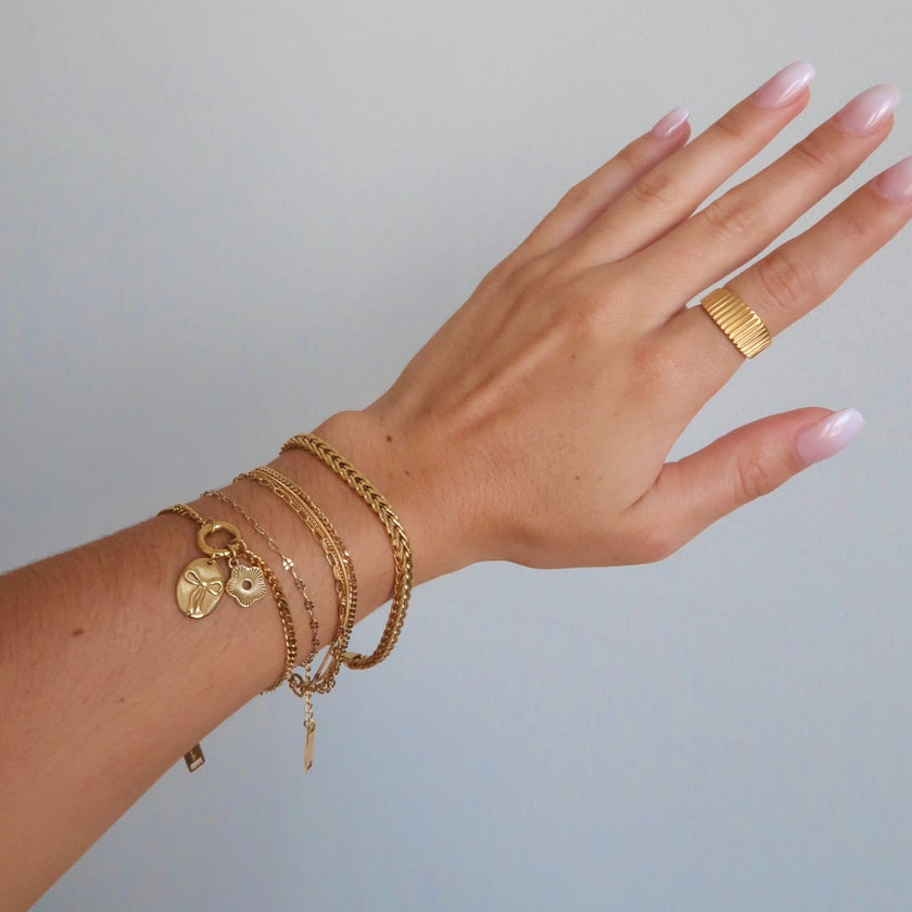 Bow and Flower Bracelet- Silver