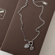 Bow and Flower Necklace- Silver