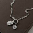Bow and Flower Necklace- Silver