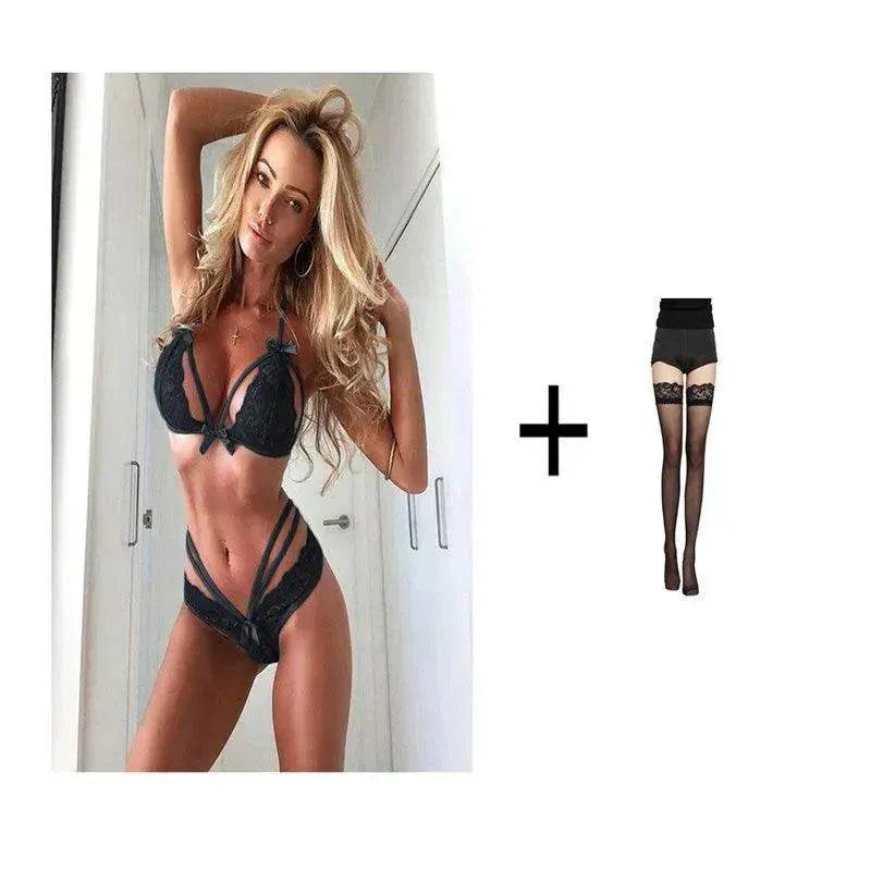 Bowknot lace lingerie set