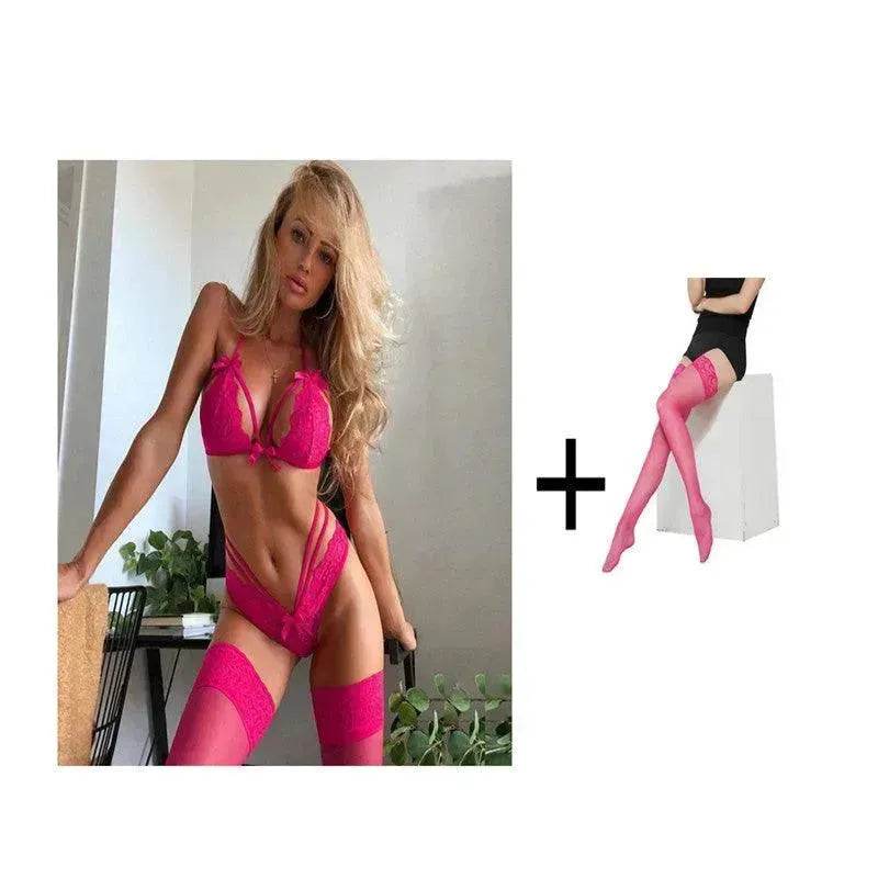 Bowknot lace lingerie set