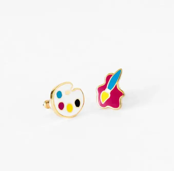 Yellow Owl Workshop - Brush and Palette Earrings