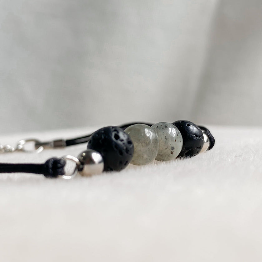 Bracelet minimaliste homme en pierre de lave | DOUX SOUVENIR