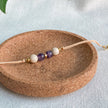 Bracelet cordon ajustable avec améthyste | ZÉPHYR