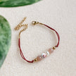 Bracelet cordon rouge en pierres naturelles | ÉVEIL