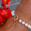 Bracelet de perles d'eau douce, or 14K serti de tourmalines et diamants