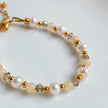 THÉIA | Bracelet fin en pierres de jade jaune et perles d’eau douce