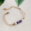 Bracelet cordon ajustable avec améthyste | ZÉPHYR
