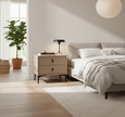 Brașov Two-Drawer Nightstand in Beige