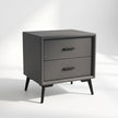 Brașov Two-Drawer Nightstand in Grey