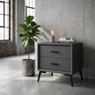 Brașov Two-Drawer Nightstand in Grey