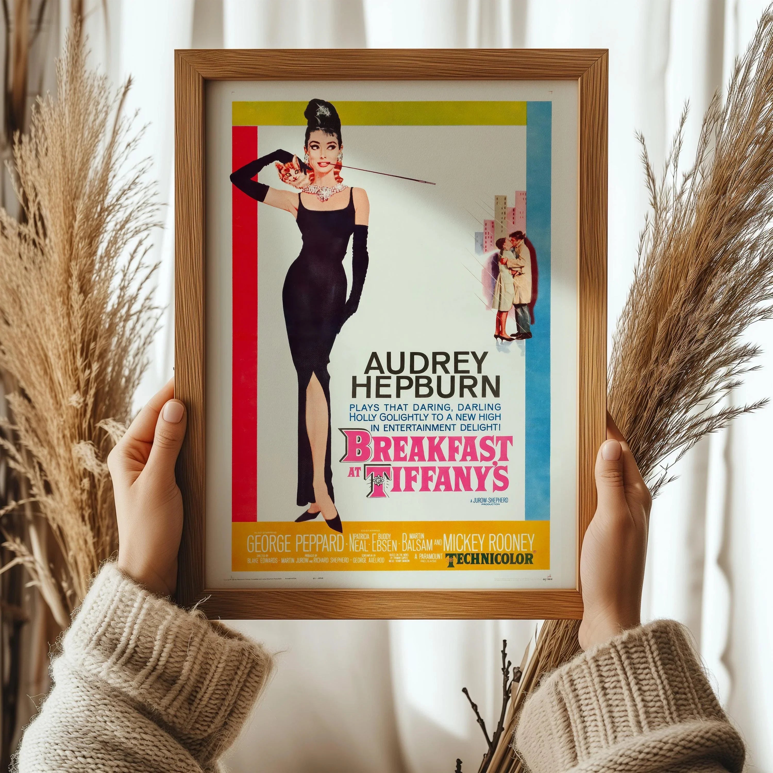 Breakfast at Tiffany's Movie Poster: Giclee Fine Art Print, Framed or Unframed
