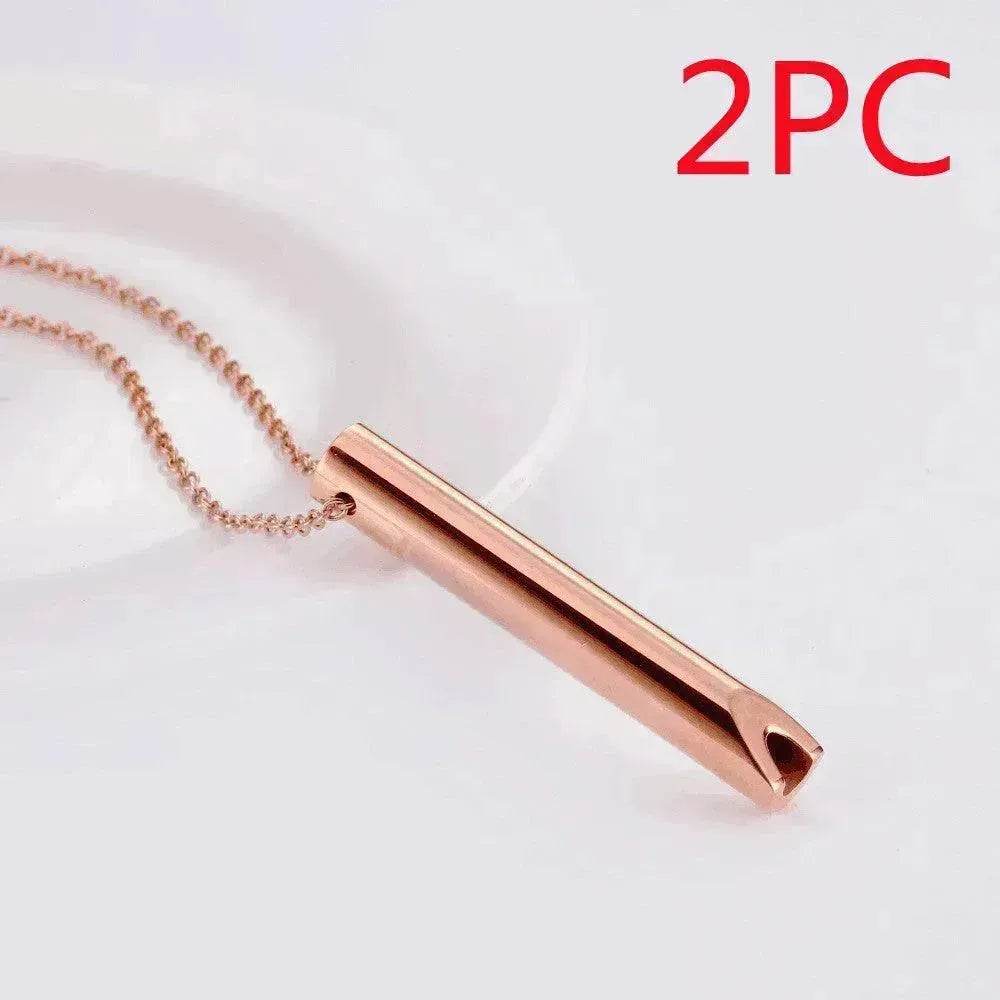 Breathing Necklace Adjustable Breathing Relieve Pressure Ornament Stainless Steel Decompression Jewelry