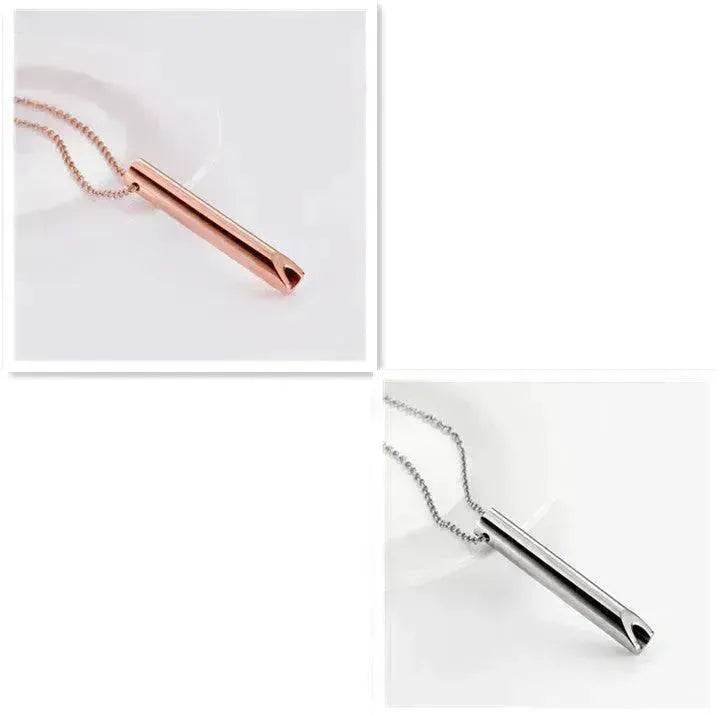 Breathing Necklace Adjustable Breathing Relieve Pressure Ornament Stainless Steel Decompression Jewelry