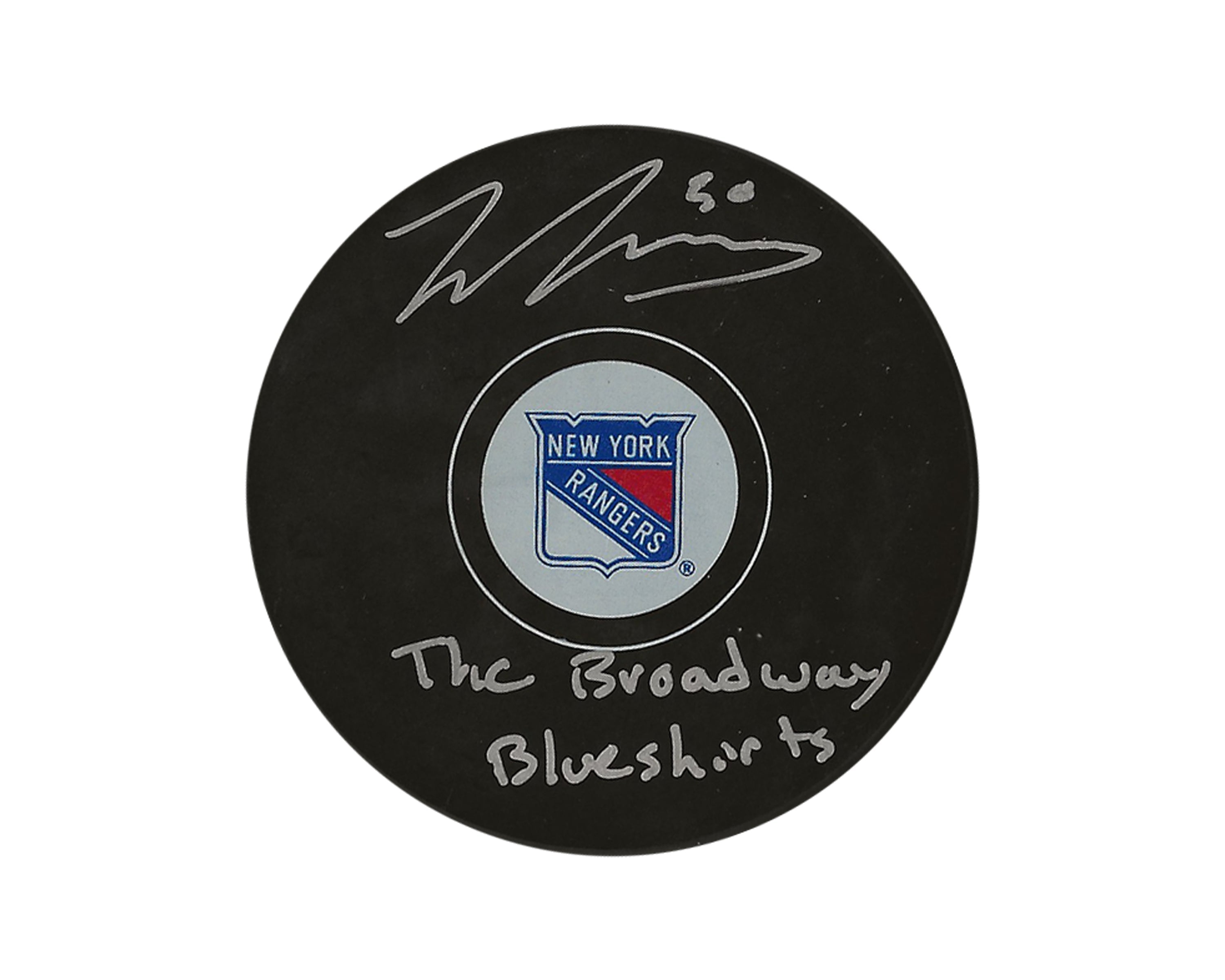 Will Cuylle Autographed New York Rangers Autograph Model Puck Inscribed 
