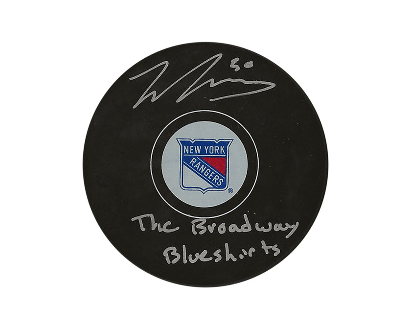 Will Cuylle Autographed New York Rangers Autograph Model Puck Inscribed 