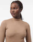 Rib Mock Neck Longsleeve