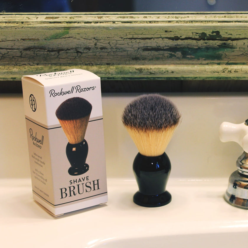 Rockwell Synthetic Shaving Brush, H:105, L:60, K:20mm, Black Acrylic Handle