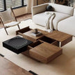 BT65 Square Wooden Coffee Table with 4 Storage Drawers