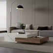 BT66 Coffee Table with Stone Veneer & Wood Drawers