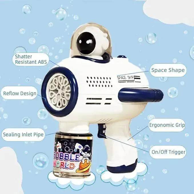 Bubble Gun Machine , Leak Proof Design, Automatic Bubble Blower Maker With Light And Bubble Solution, Summer Outdoor Toys For Birthday Party