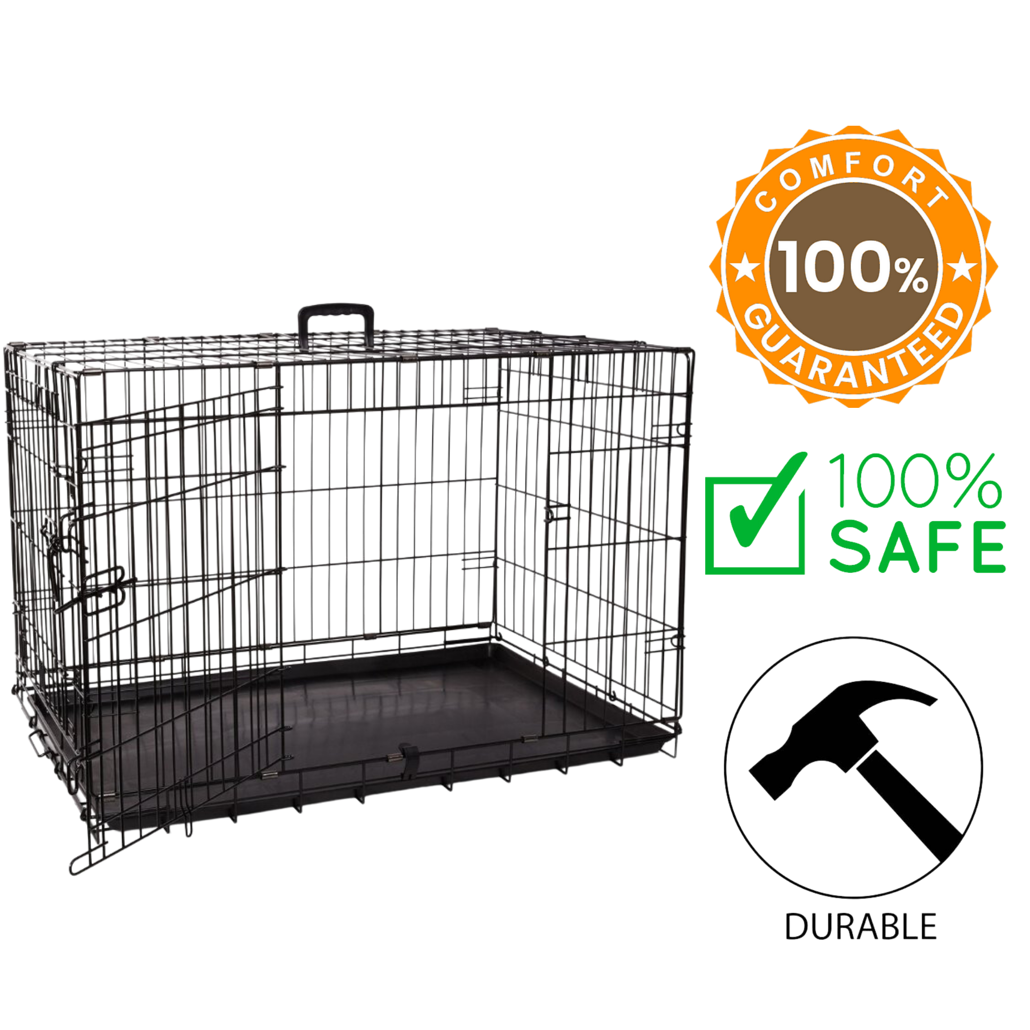 BuD'z - Deluxe Foldable Double Door Dog Crate