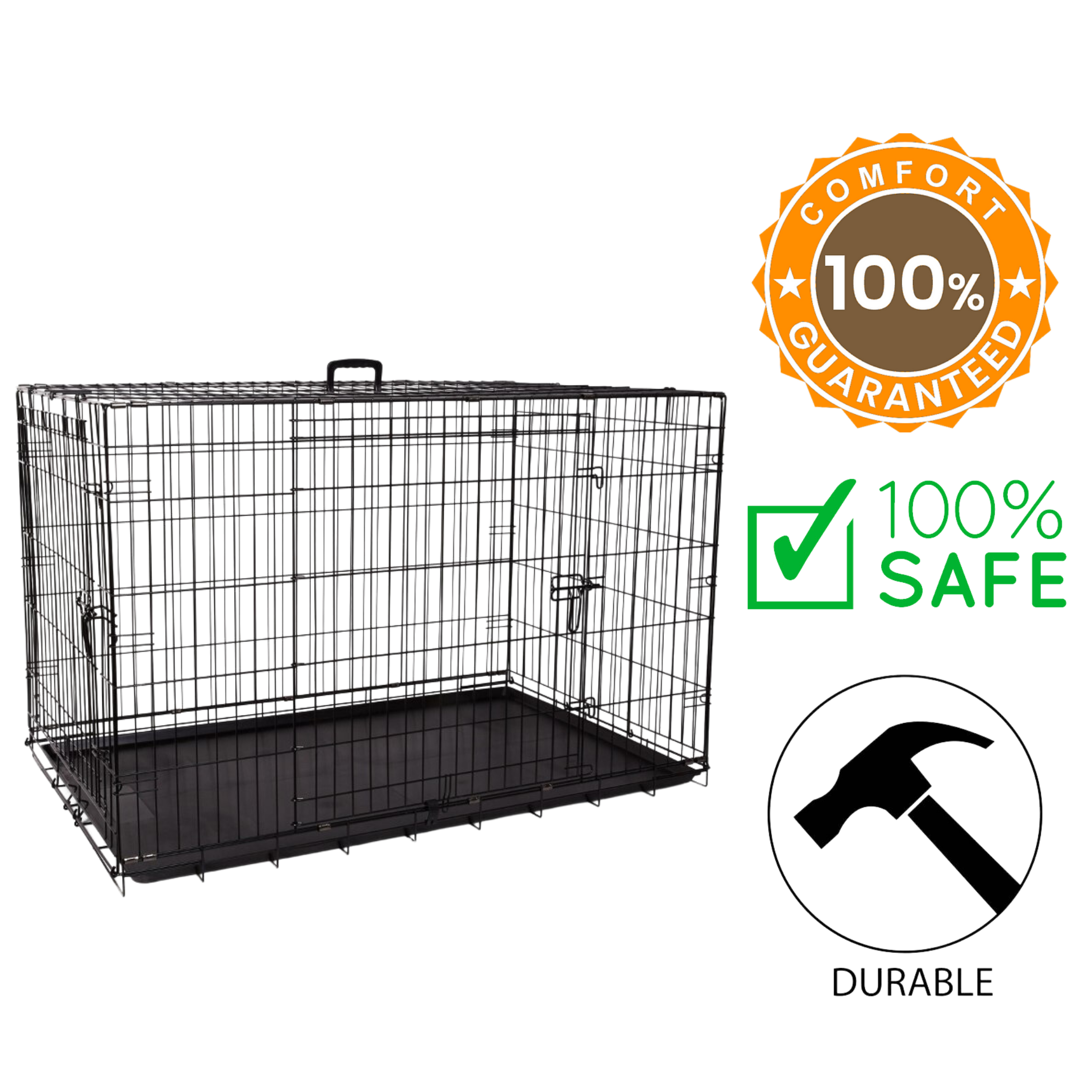 BuD'z - Deluxe Foldable Double Door Dog Crate