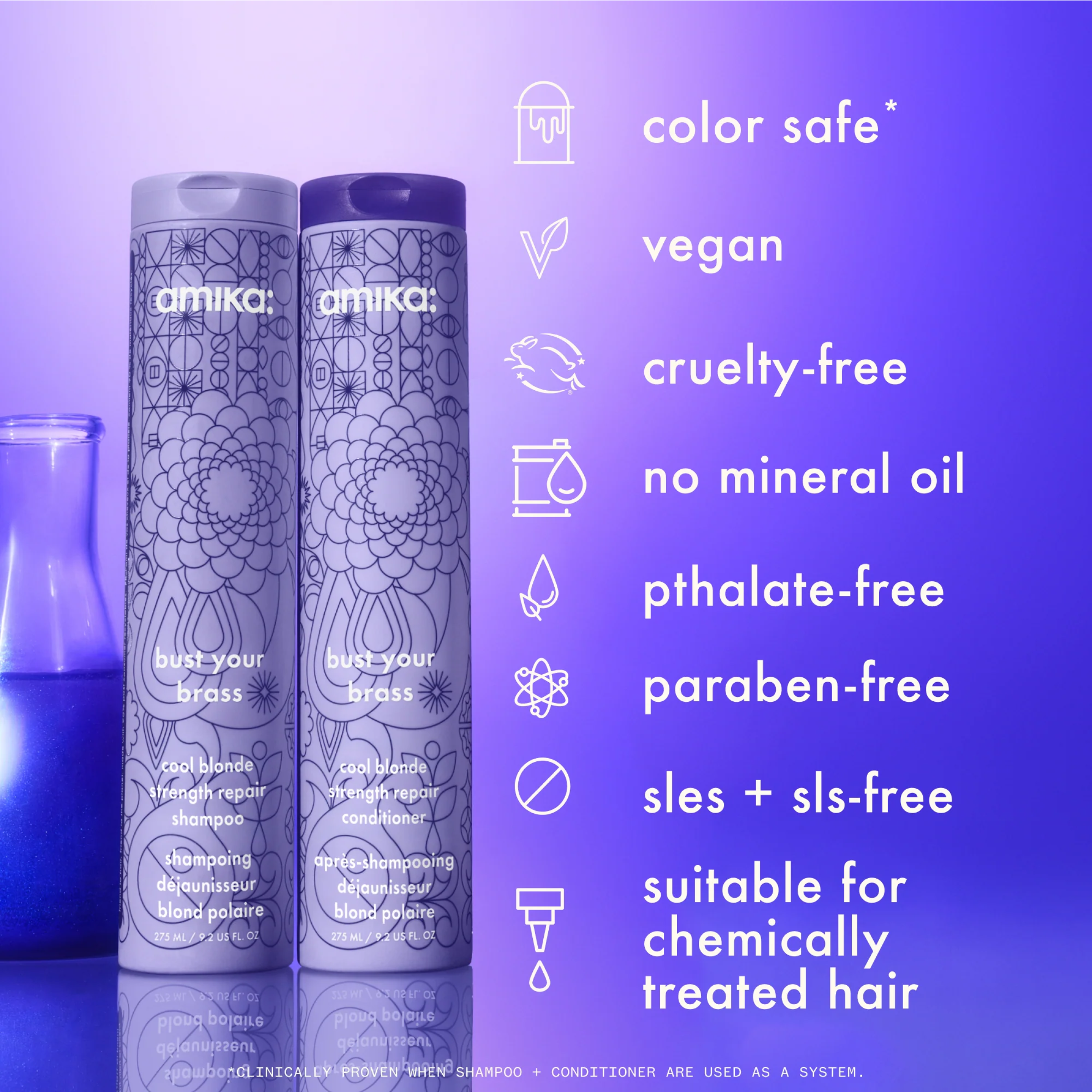 Amika Bust Your Brass Cool Blonde Strength Repair Conditioner
