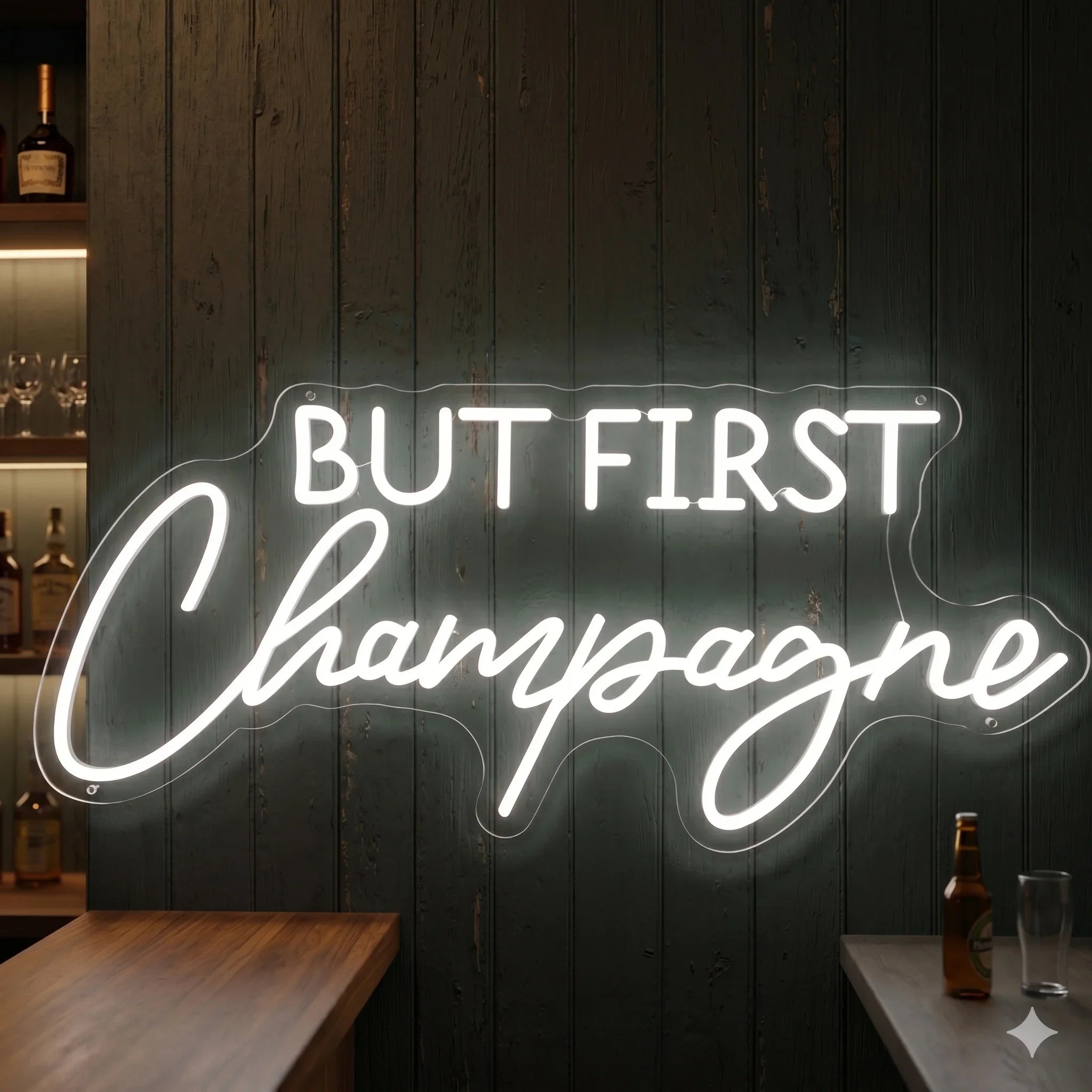 But First Champagne Neon Sign