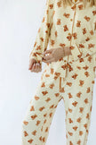 Teddy Bear Adult Button Down Long Sleeve Pajama Top