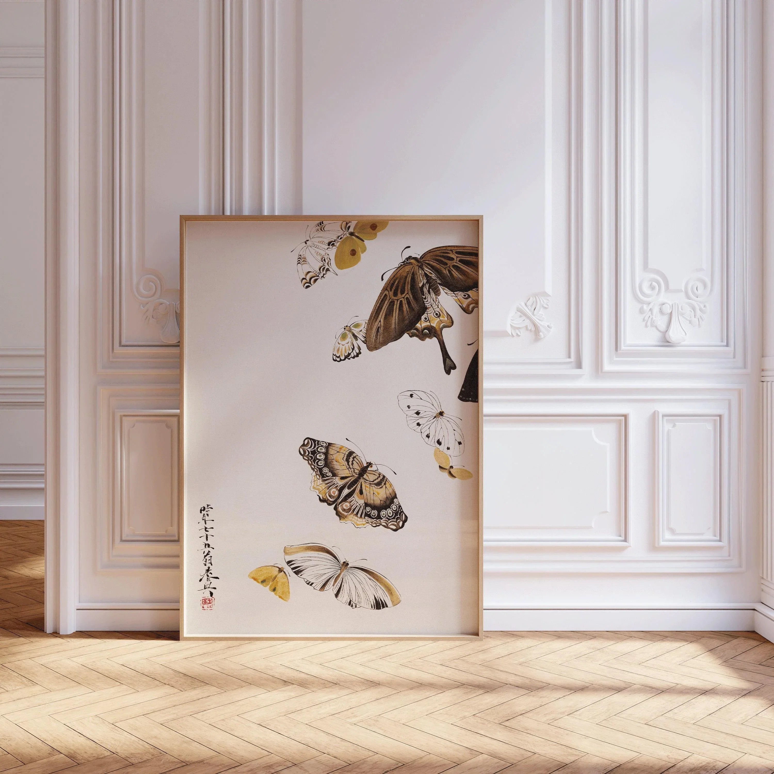 Butterfly Giclee Print: Vintage Japanese Woodblock Art
