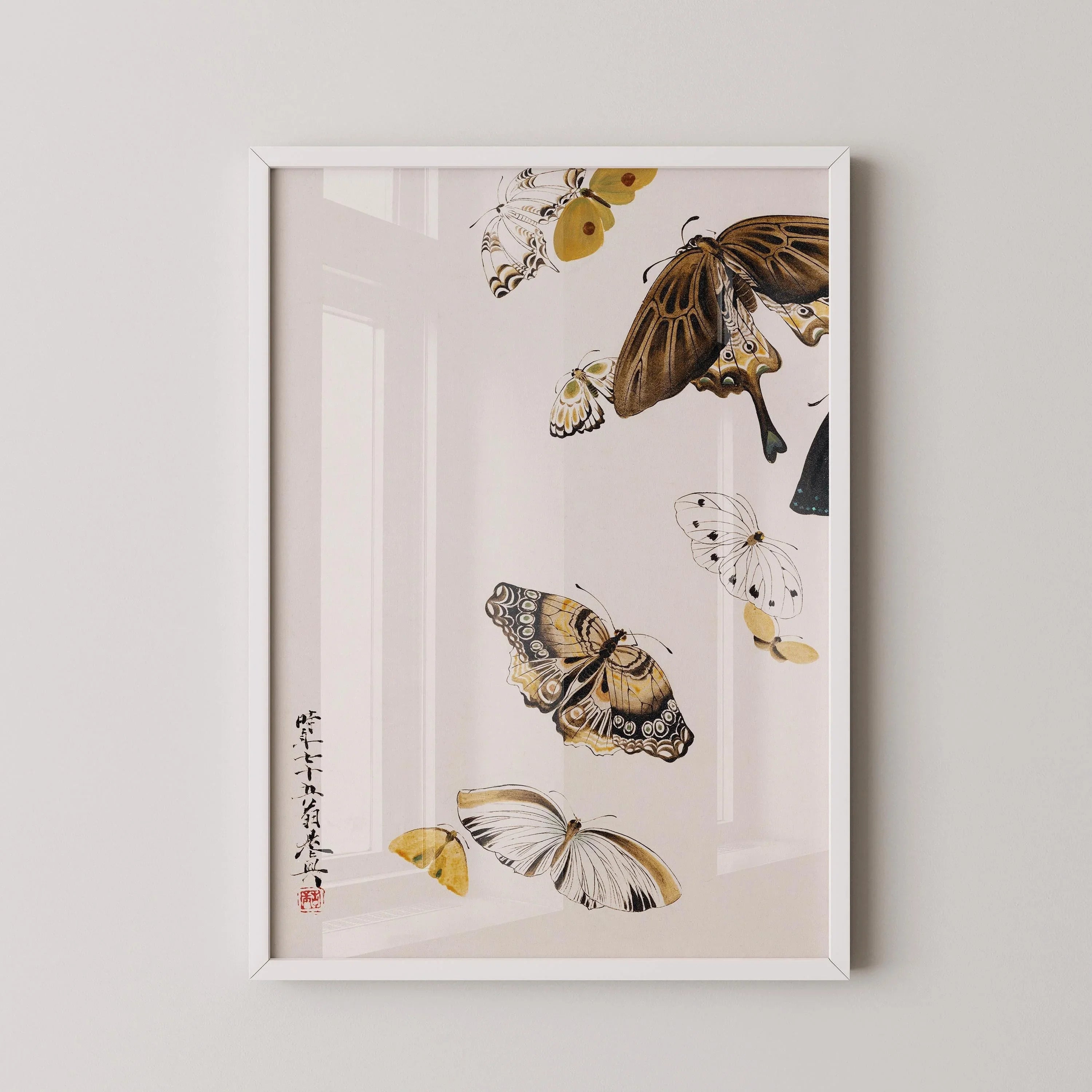 Butterfly Giclee Print: Vintage Japanese Woodblock Art